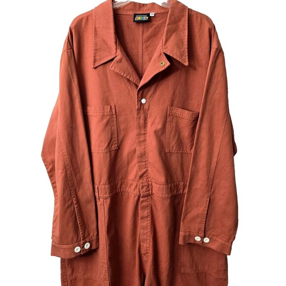 Big Bud Press Jumpsuit Romper 3X 4X 5X Plus Unisex Cotton Twill Clay Long Sleeve - Picture 7 of 14